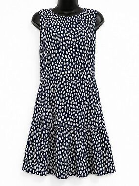 Vineyard Vines Navy Dot Dress Sleeveless Fit & Flare Classic Preppy Style